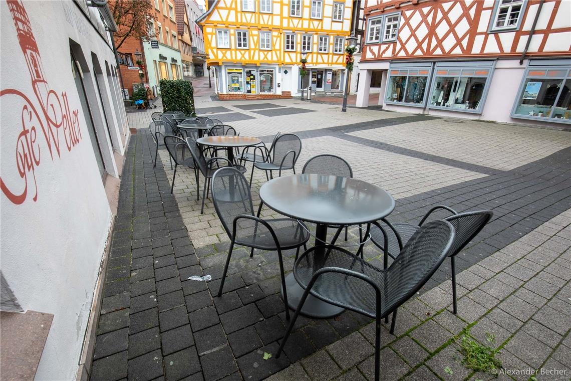 Am Obstmarkt // leere Straßen, Ausgangssperren, Backnang Innenstadt