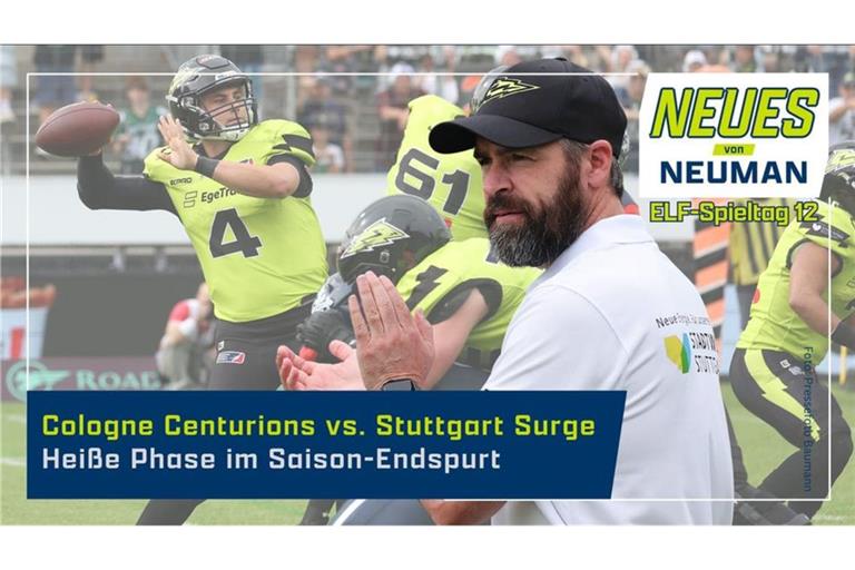 Am Samstag (9. August, 17 Uhr) trifft Stuttgart Surge auswärts auf die Cologne Centurions.
