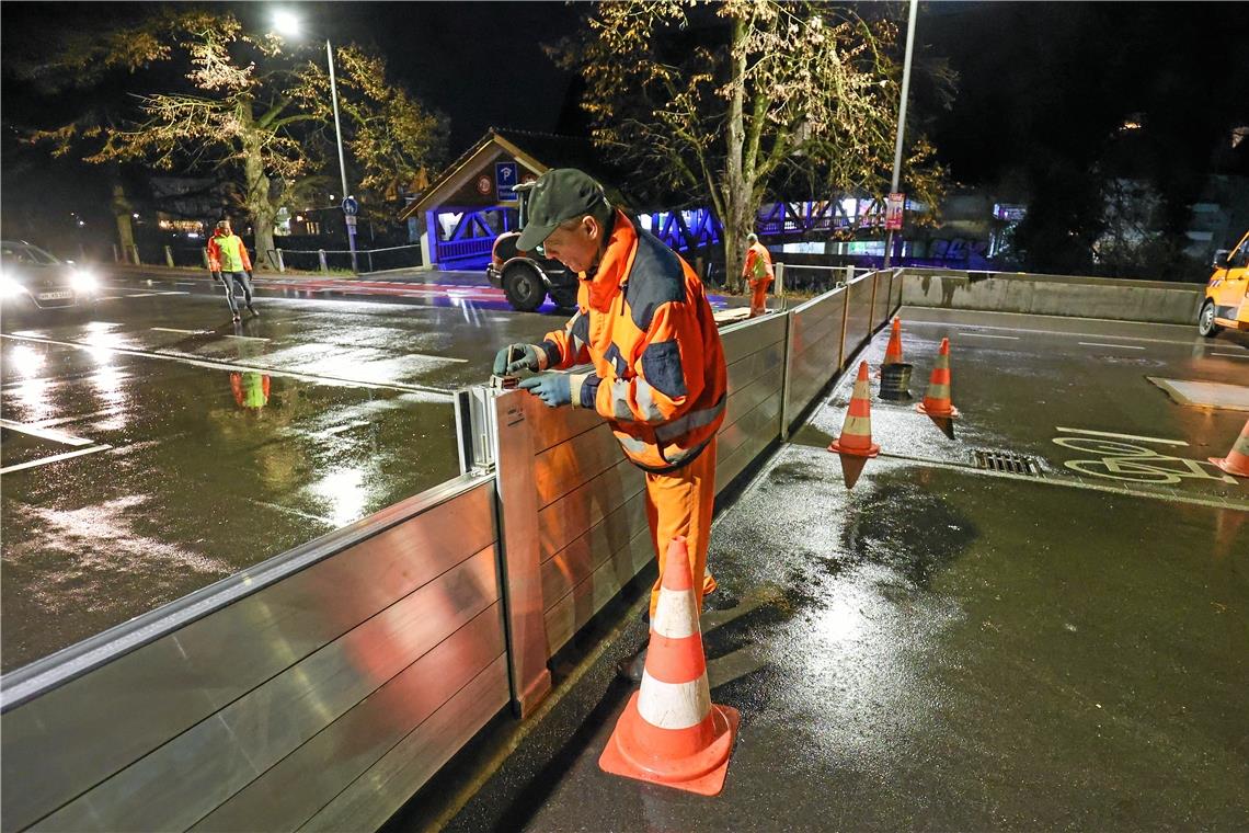 Probelauf für mobilen Hochwasserschutz