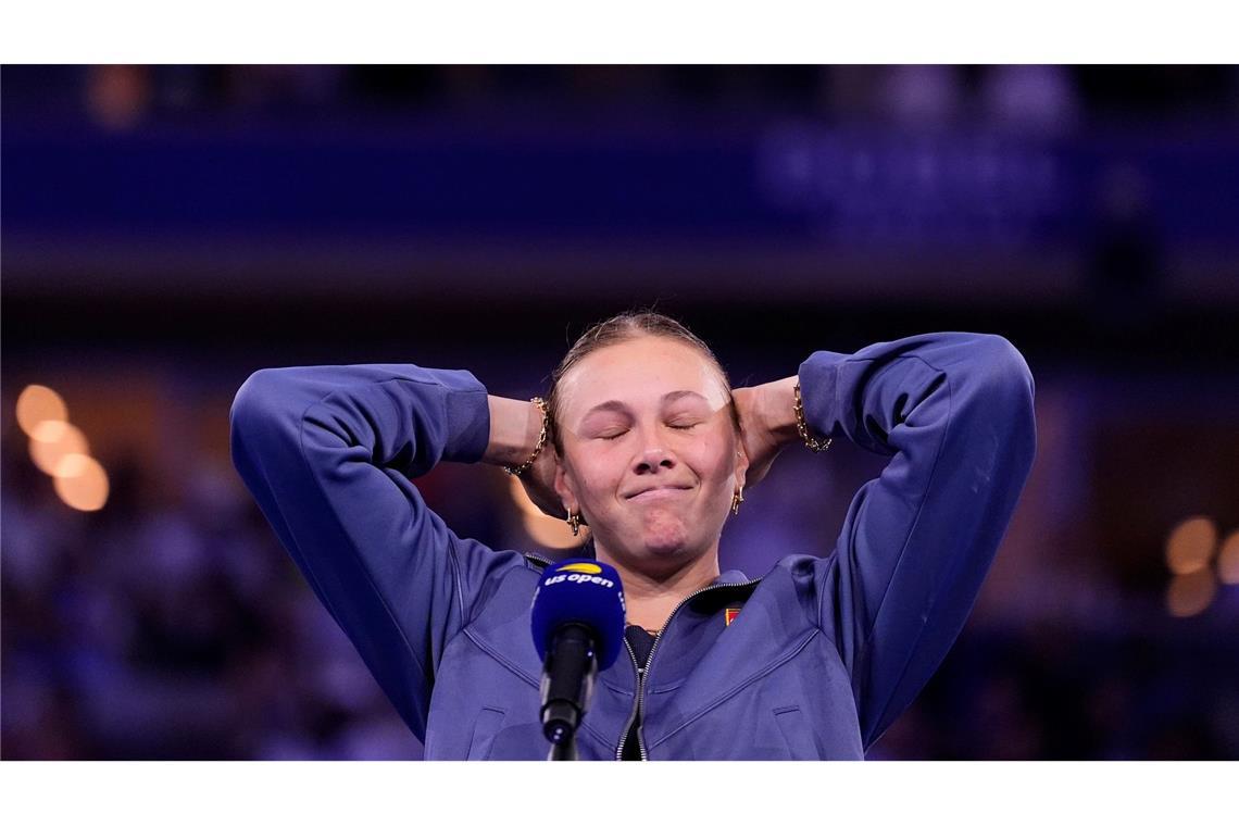 "Lektion gelernt" - Sabalenka kürt sich zur US-Open-Siegerin Amanda Anisimova kamen wie schon in Wimbledon die Tränen.