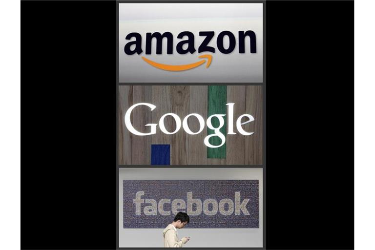 Amazon, Google und Facebook: Das US-Justizministerium will untersuchen, ob große Online-Plattformen den Wettbewerb behindert haben. Foto: Reed Saxon/AP