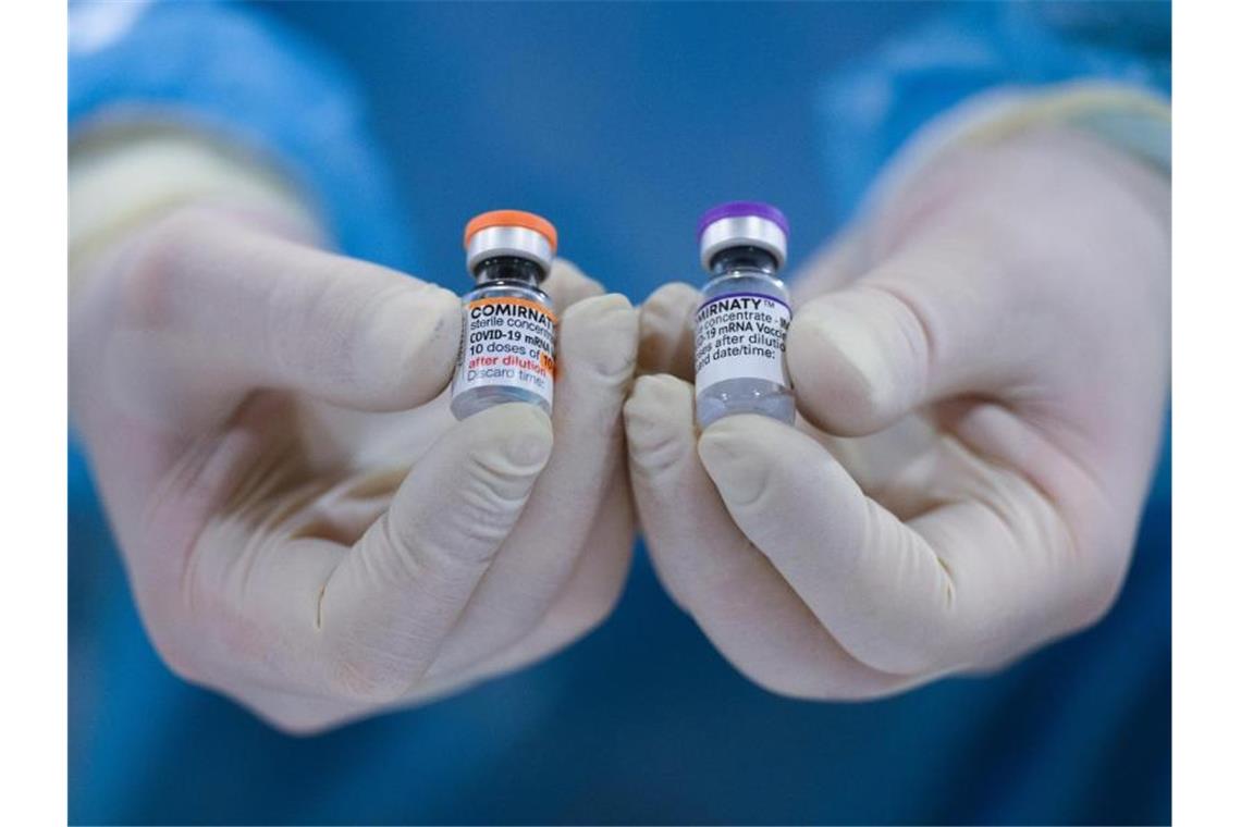 Mehr als eine halbe Million Corona-Impfungen am Wochenende Ampullen mit dem Wirkstoff Comirnaty von Biontech/Pfizer gegen das Coronavirus. Eine halbe Million Corona-Impfungen sind am Wochenende in Deutschland dazugekommen. Foto: Robert Michael/dpa-Zentralbild/dpa