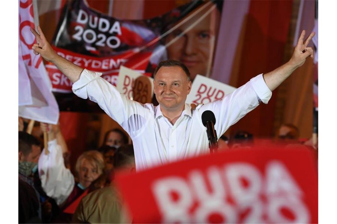 Expertin: Duda will mit antideutschen Tönen punkten Amtsinhaber Andrzej Duda will Präsident in Polen bleiben. Foto: Darek Delmanowicz/PAP/dpa