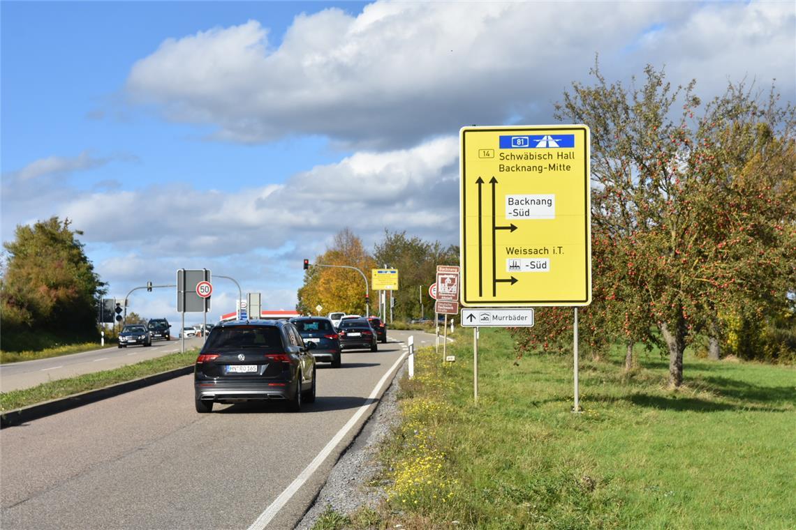 An der Spritnase staut es sich heute schon oft. Ob der künftige Anschluss Backnang-Süd wohl ausreichend leistungsfähig ist? Foto: Tobias Sellmaier