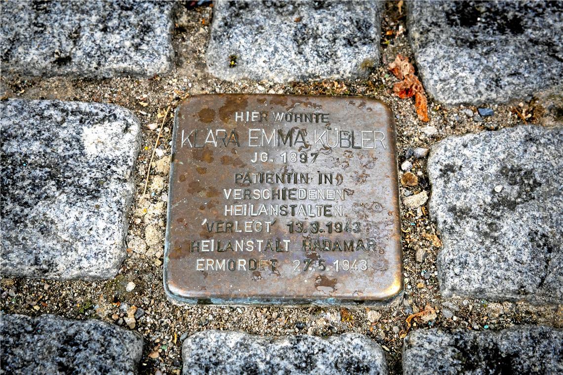 An Klara Emma Kübler wird in der Gartenstraße erinnert. Foto: Alexander Becher
