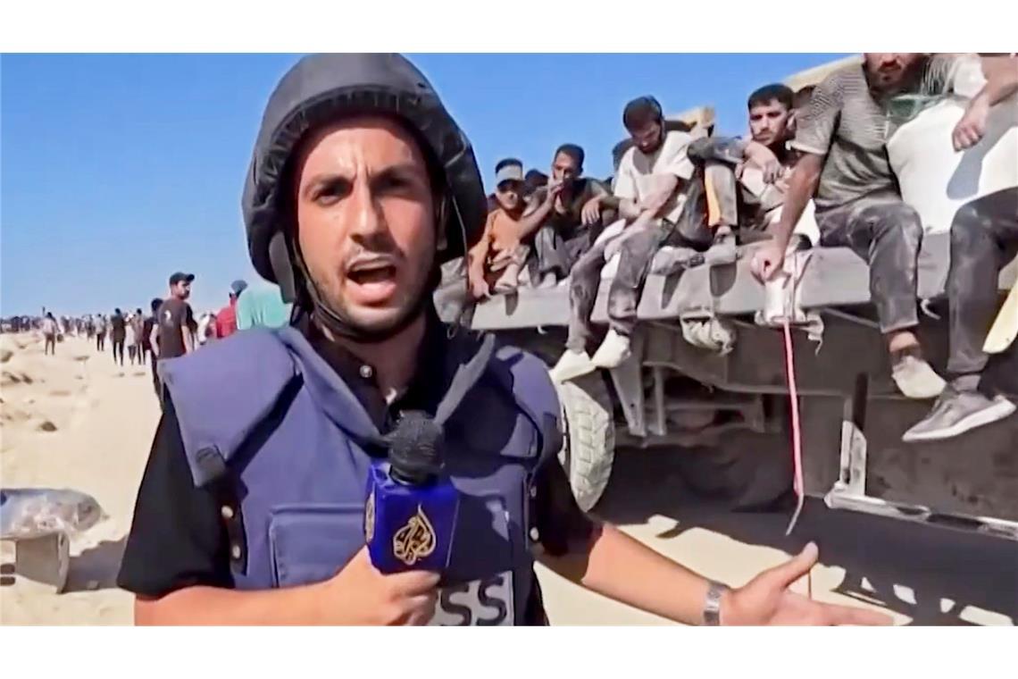 Anas al-Scharif, dem der israelische Angriff galt, war als Reporter vor der Kamera das Gesicht von Al-Dschasira im Gazastreifen. (Archivbild)