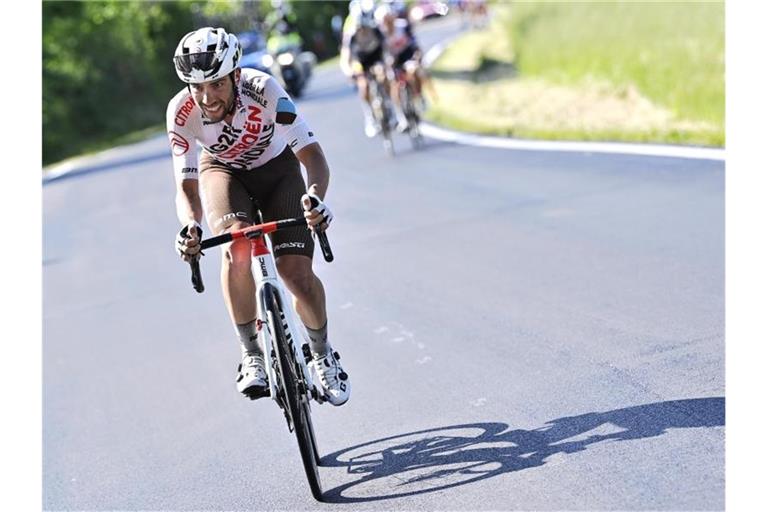 Andrea Vendrame aus Italien setzte sich auf der 12. Etappe durch. Foto: Fabio Ferrari/LaPresse via ZUMA Press/dpa