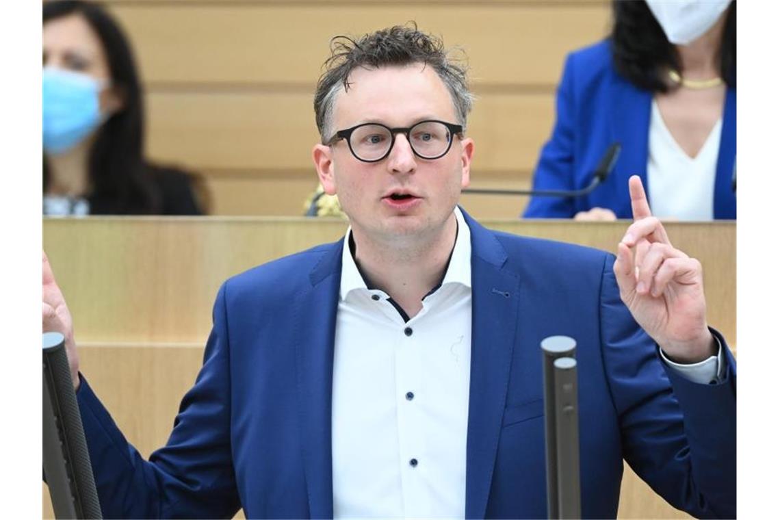 Nach Anschlag: Resolution gegen Antisemitismus verabschiedet Andreas Schwarz, Fraktionsvorsitzender von Bündnis 90/Die Grünen im Landtag von Baden-Württemberg. Foto: Bernd Weißbrod/dpa/Archivbild