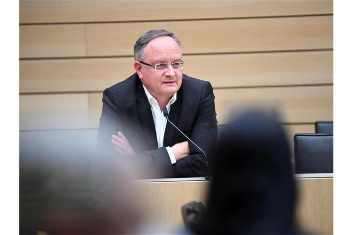 SPD rechnet mit Dreier-Ampel-Verhandlung mit Grünen und FDP Andreas Stoch, Spitzenkandidat der SPD und Landesvorsitzender der SPD Baden-Württemberg. Foto: Sebastian Gollnow/dpa/Archivbild