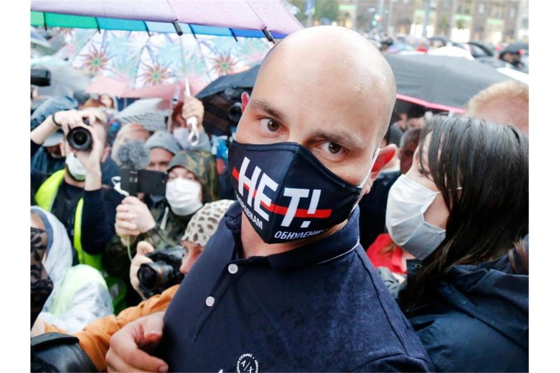 Russischer Oppositioneller Piwowarow festgenommen Andrej Piwowarow bei einer Oppositions-Kundgebung im Sommer 2020. Foto: Alexander Zemlianichenko/AP/dpa