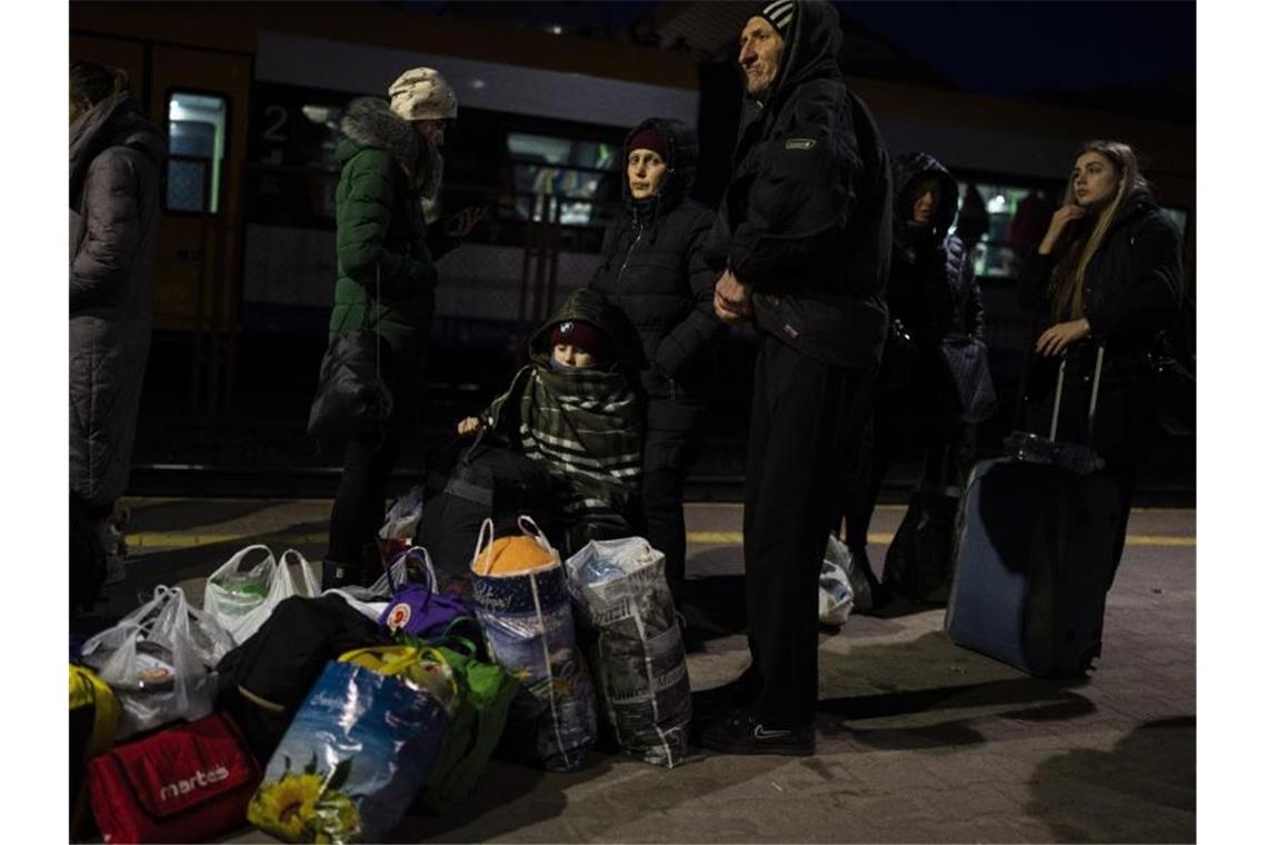 Angekommen im polnischen in Przemysl im Südosten Polens - Geflüchtete aus der Ukraine. Foto: Petros Giannakouris/AP/dpa