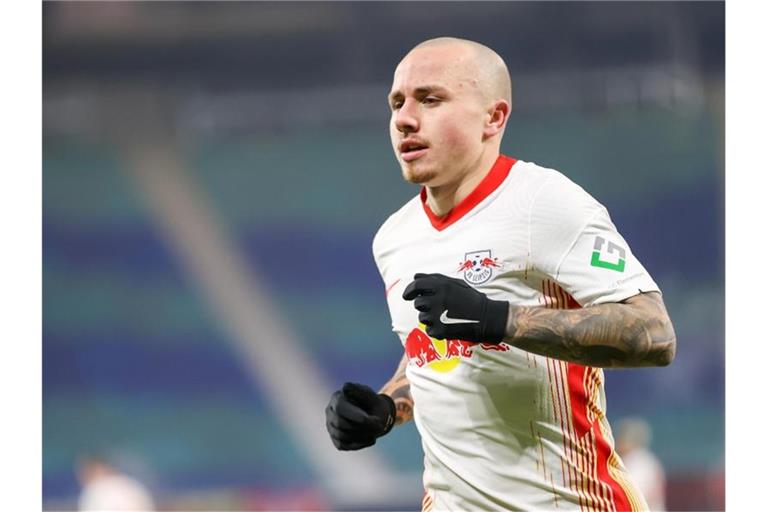 Angeliño steht in der Startelf von RB Leipzig gegen 1899 Hoffenheim. Foto: Jan Woitas/dpa-Zentralbild/dpa
