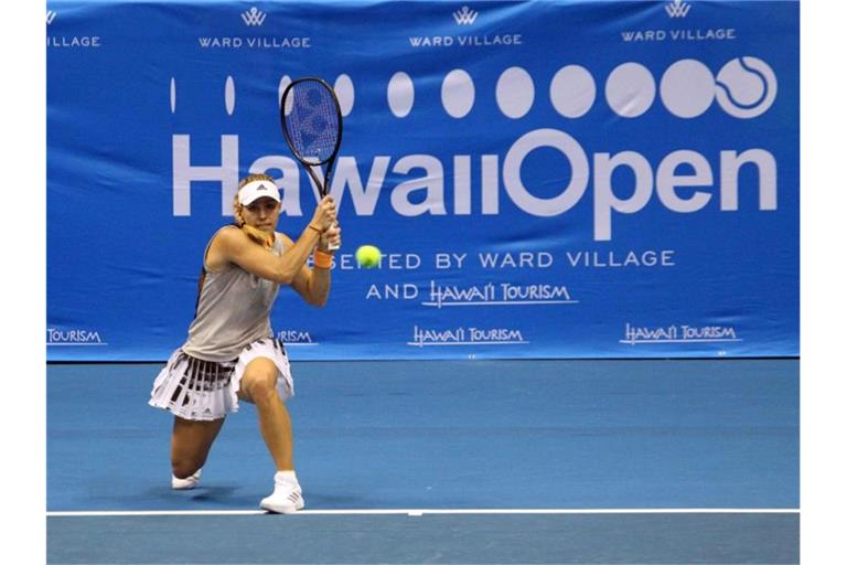 Angelique Kerber hat sich beim Einladungsturnier auf Hawaii verletzt. Foto: Michael Sullivan/CSM via ZUMA Wire/dpa