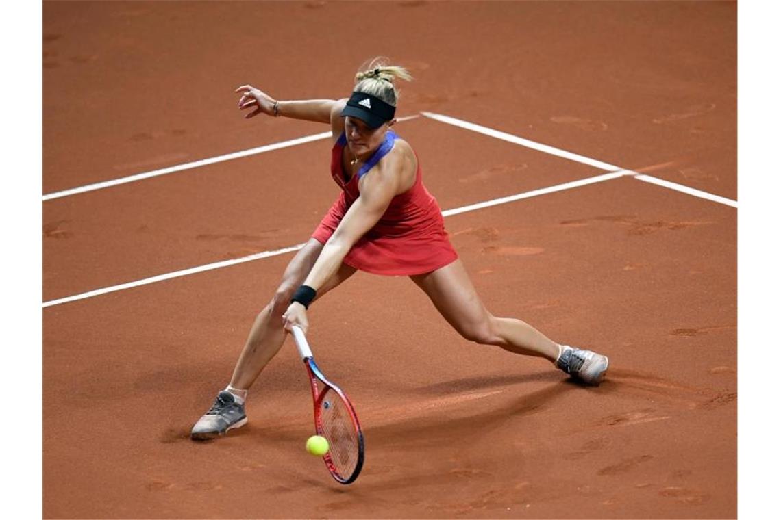 Angelique Kerber in Aktion. Foto: Thomas Kienzle/AFP-Pool/dpa