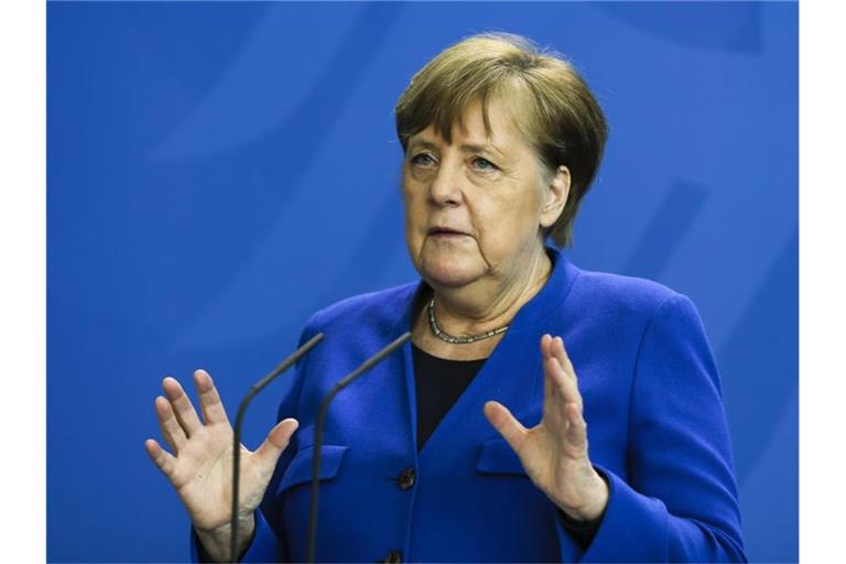 Angesichts der immer lauteren Diskussion über weitere Lockerungen der Corona-Abwehrmaßnahmen hat Bundeskanzlerin Angela Merkel eindringlich dazu aufgerufen, bei der Einhaltung der Regeln nicht nachzulassen. Foto: Markus Schreiber/AP/POOL/dpa