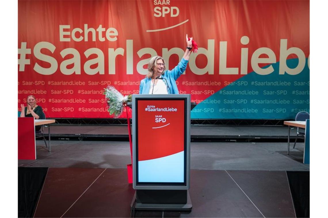 Umfrage: SPD ist stärkste Kraft im Saarland Anke Rehlinger (SPD), Wirtschaftsministerin im Saarland, wurde von den Delegierten auf Listenplatz 1 für die saarländische Landtagswahl gewählt. Foto: Oliver Dietze/dpa