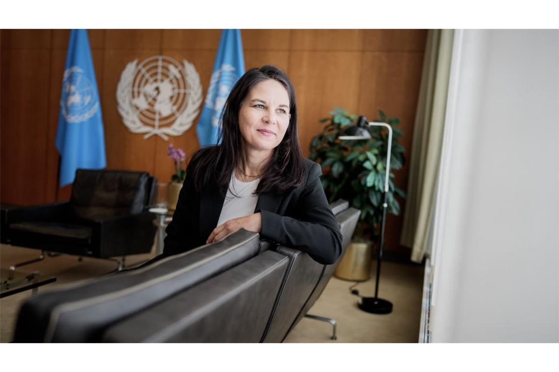 Annalena Baerbock in ihrem Büro in der UN.
