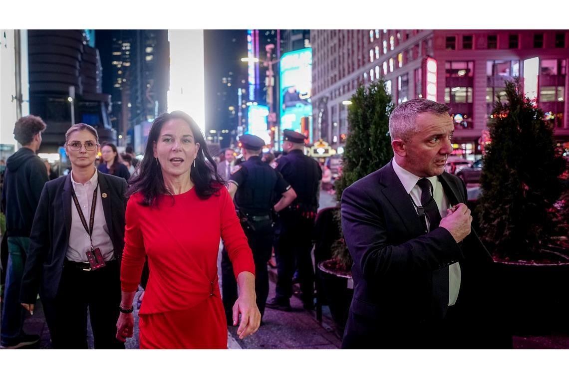 Annalena Baerbock, Präsidentin der Generalversammlung der Vereinten Nationen, am Times Square in New York (Archivbild).
