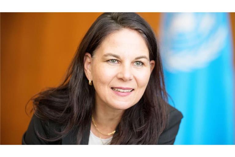 Annalena Baerbock, Präsidentin der Generalversammlung der Vereinten Nationen und ehemalige Außenministerin, bei einem Interview.