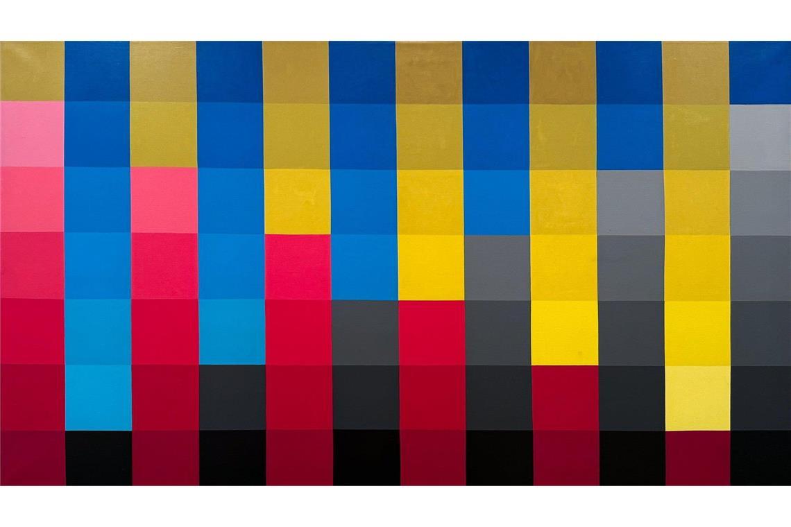 Mit Anton Stankowskis wehenden Farbfahnen ins Kunst-Glück Anton Stankowski, Farbquadrate in Stufen, 1977 (Ausschnitt)