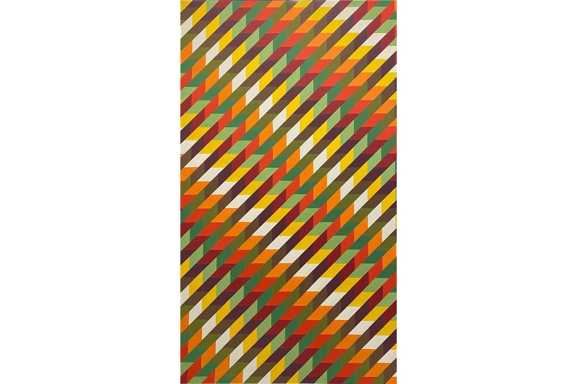 Mit Anton Stankowskis wehenden Farbfahnen ins Kunst-Glück Anton Stankowski, Zellenstufen grün - rot, 1972 (Ausschnitt)