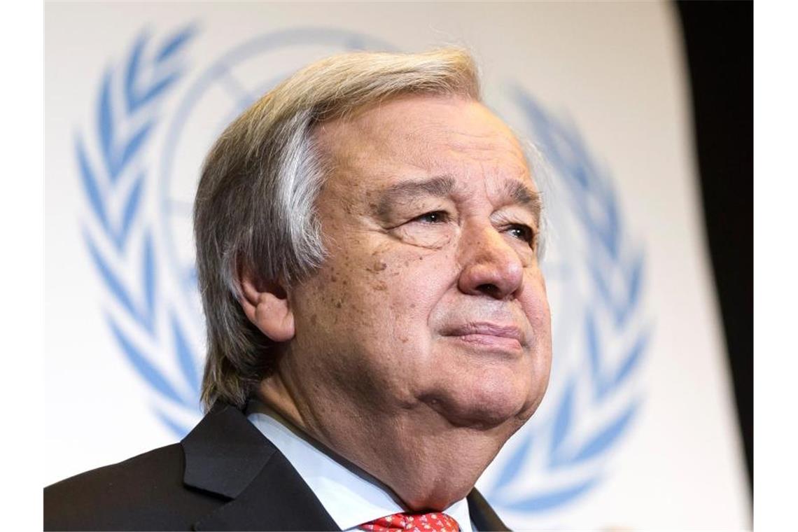 Antonio Guterres, Generalsekretär der Vereinten Nationen, sieht in der Zukunft eine wachsende Gefahr von Angriffen durch Bioterroristen. Foto: Cyril Zingaro/KEYSTONE/dpa