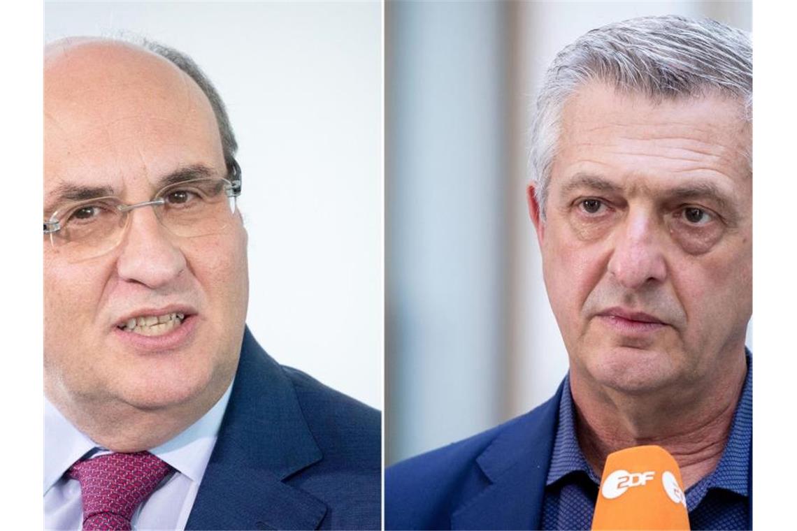 72 Leichen nach Bootsunglück geborgen Antonio Vitorino (l), Chef der Organisation für Migration (IOM), und Filippo Grandi, Chef des UN-Flüchtlingshilfswerks (UNHCR) bei der Vorstellung des UN-Weltflüchtlingsberichts. Foto: Kay Nietfeld
