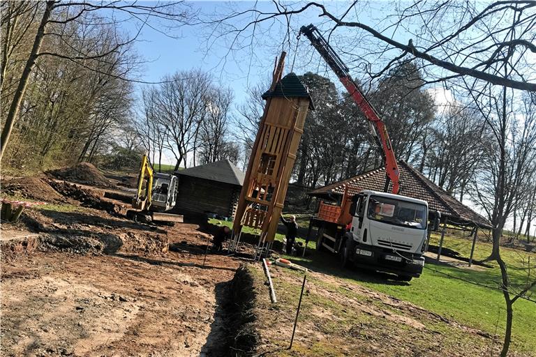 Arbeiten auf der Freizeitanlage. Foto: Gemeinde