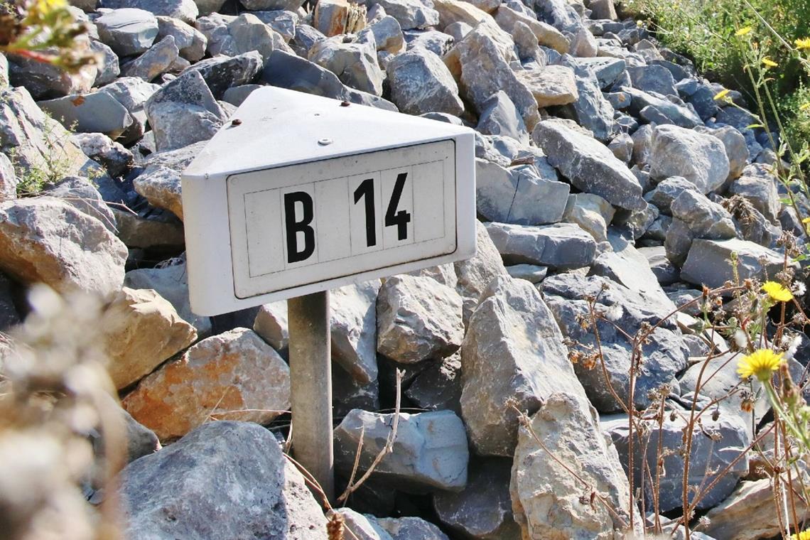 Sanierungsarbeiten auf der B14