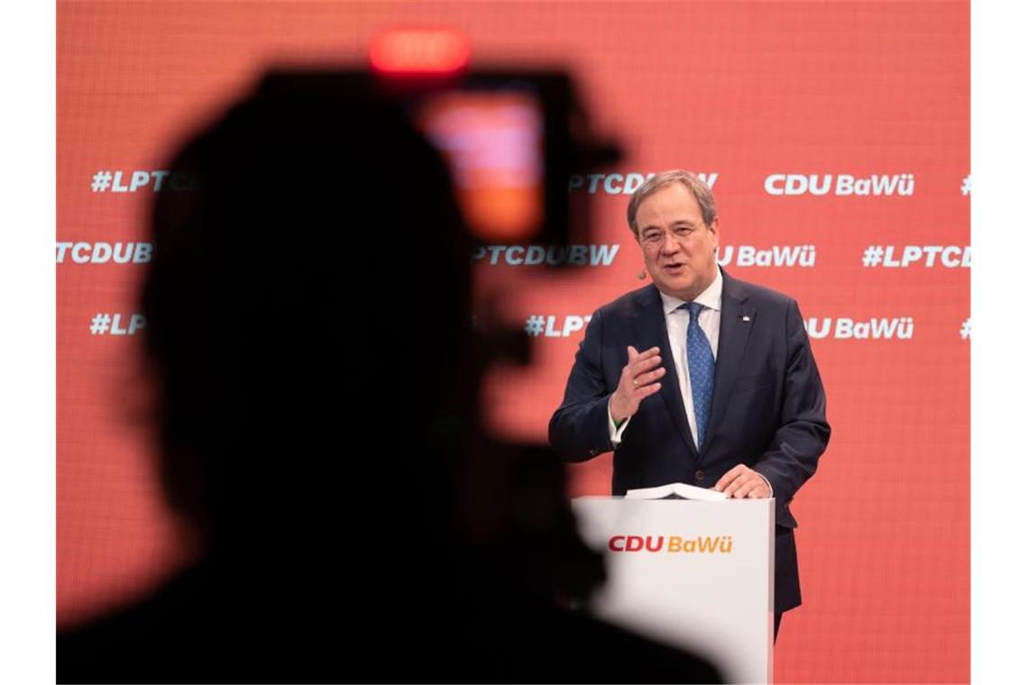 Armin Laschet, CDU-Bundesvorsitzender, beim Parteitag der Südwest-CDU. Foto: Marijan Murat/dpa-Pool/dpa