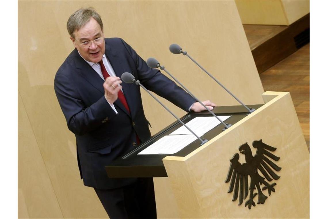 Armin Laschet, Ministerpräsident von Nordrhein-Westfalen und Kanzlerkandidat der Union, im Bundesrat. Foto: Wolfgang Kumm/dpa