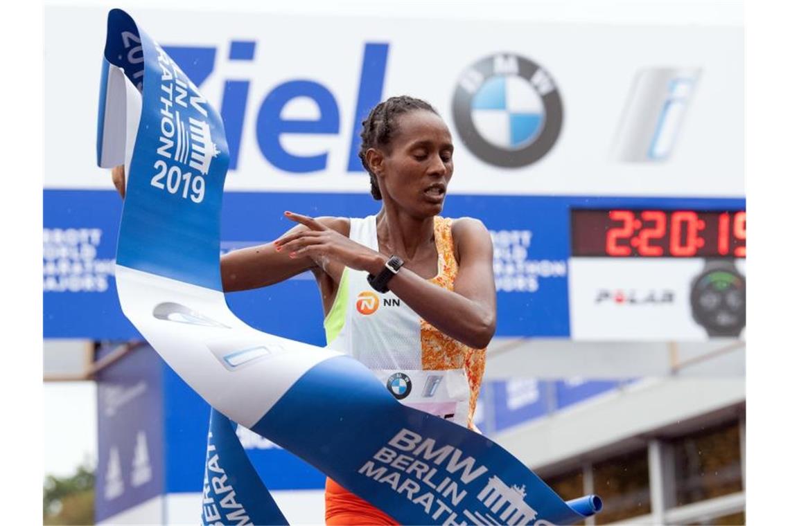 Ashete Bekere gewann den Berlin Marathon der Frauen. Foto: Soeren Stache