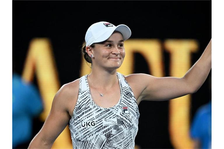 Ashleigh Barty hat sich im Halbfinale der Australian Open mit 6:1, 6:3 gegen die US-Amerikanerin Madison Keys durchgesetzt. Foto: Dean Lewins/AAP/dpa
