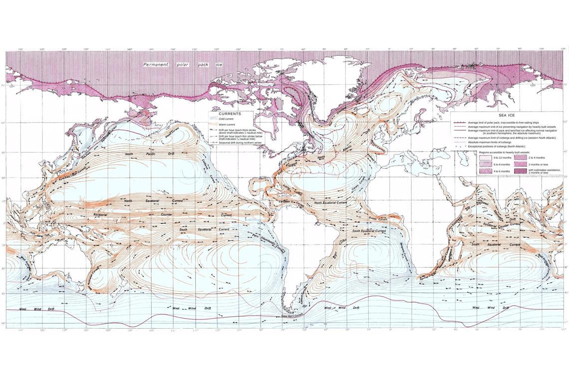 Was passiert, wenn die Atlantik-Strömung zusammenbricht? Atlantische Umwälzbewegung: Warmes Wasser wird aus den südlichen Regionen des Atlantiks in den Norden transportiert. Dort kühlt es runter und sinkt in Polnähe ab. Als kalte Strömung fließt es in der Tiefe wieder nach Süden.