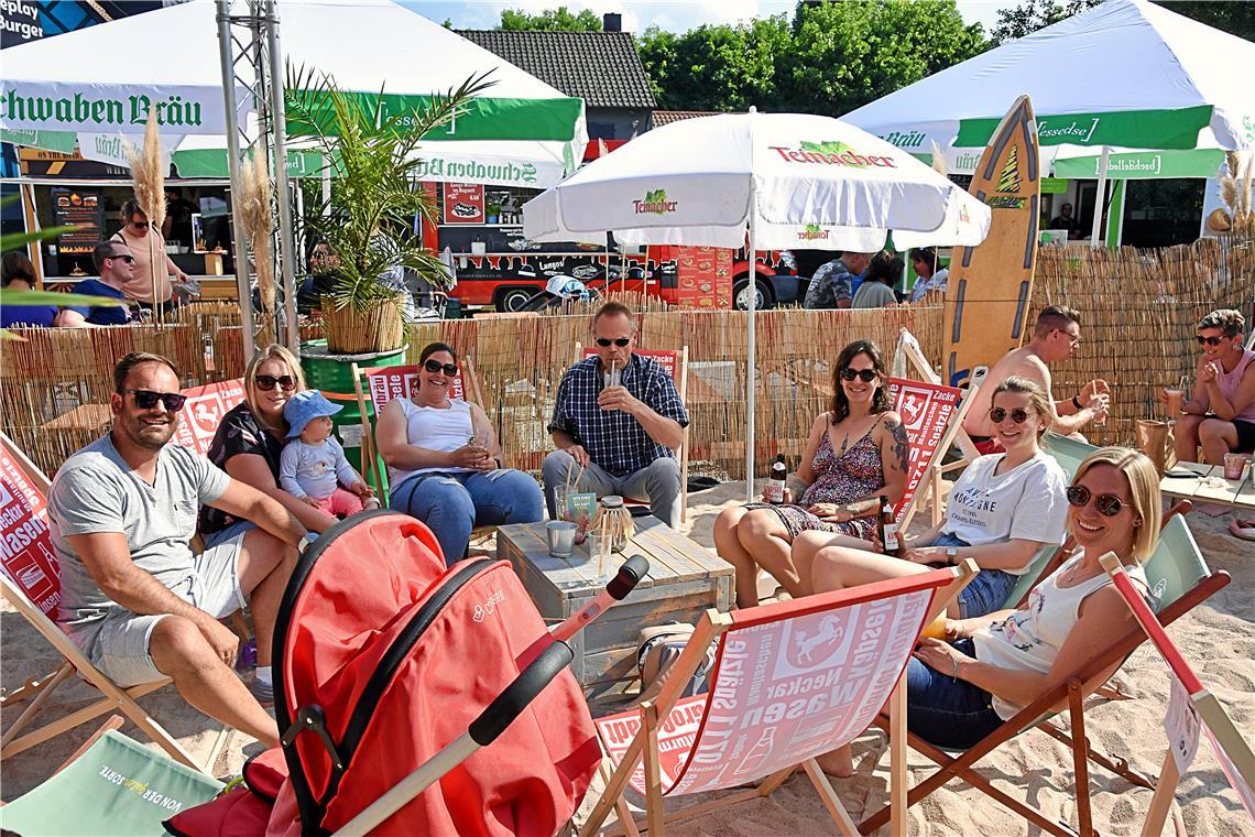 Der Tälesbeach kehrt Mitte Juni nach Weissach zurück Auch 2023 erfreute sich das „Strandareal“ großer Beliebtheit. Archivfoto: Tobias Sellmaier