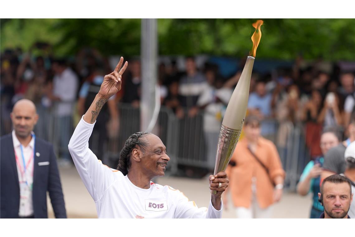 US-Rapper Snoop Dogg auch bei Winterspielen am Start Auch beim Fackellauf in Paris war Snoop Dogg