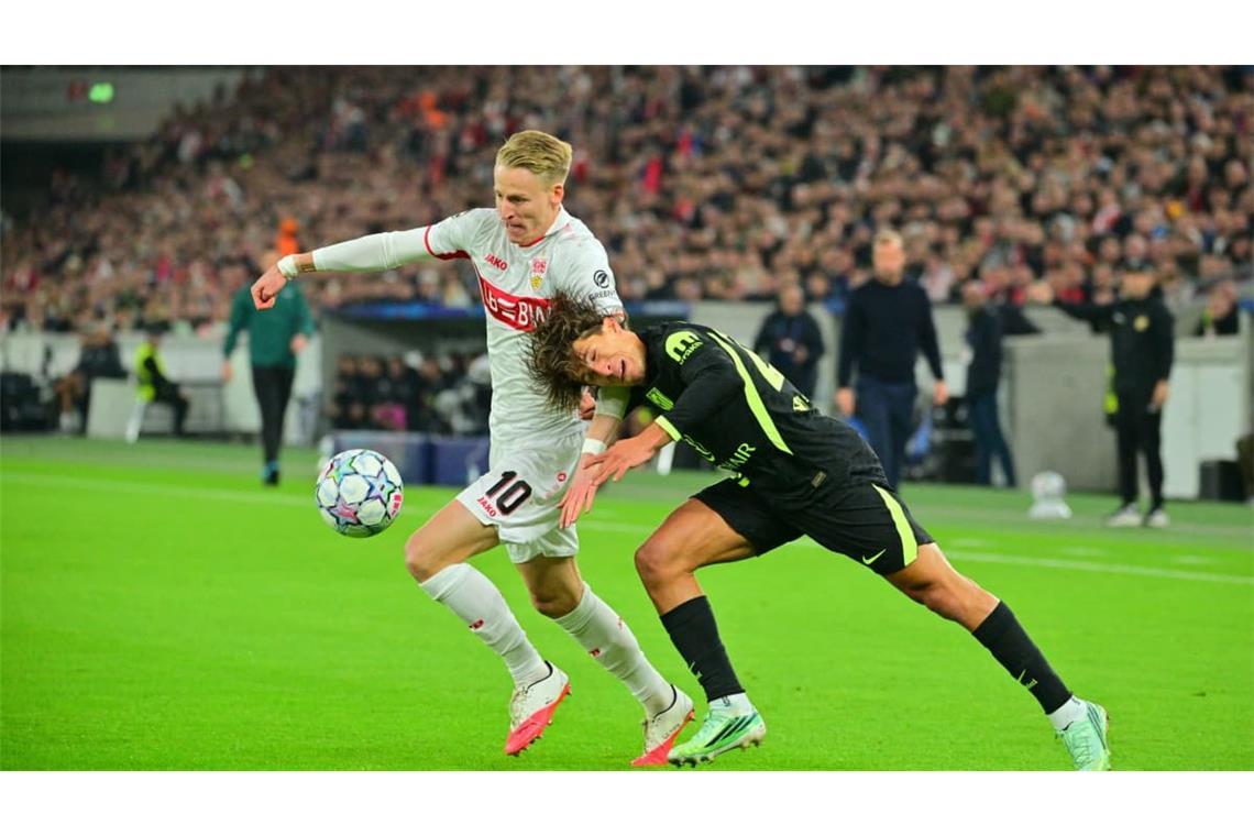 Auch Chris Führich wirbelt in der Anfangsphase das eine oder andere Mal die Atletico-Abwehr durcheinander.