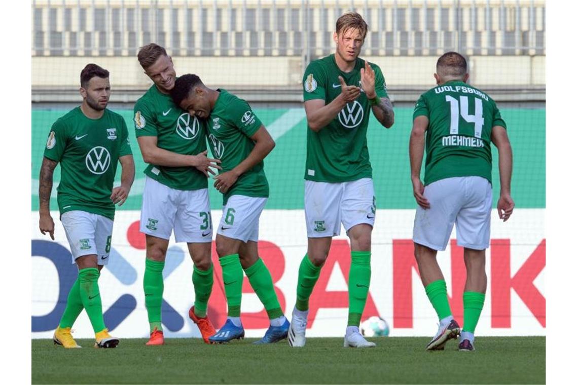 Auch der VfL Wolfsburg wurde gegen den FSV Union Fürstenwalde seiner Favoritenrolle gerecht. Foto: Soeren Stache/dpa-Zentralbild/dpa