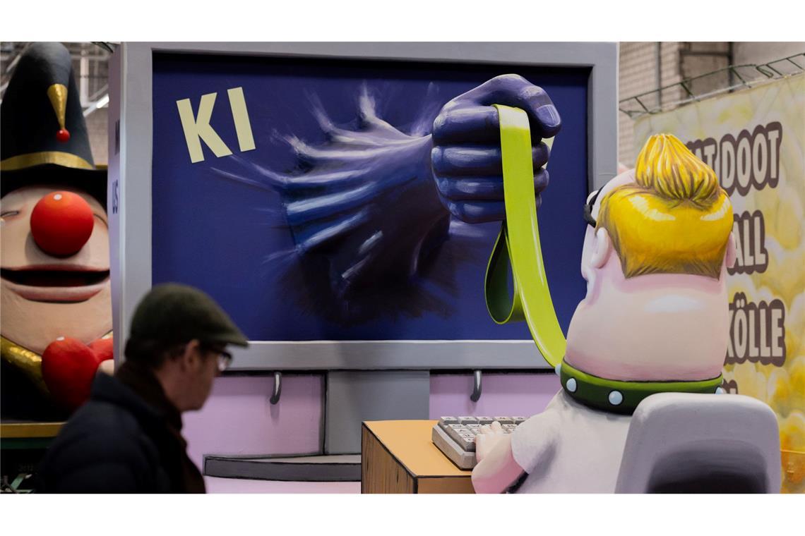 Auch die Gefahren durch KI werden im Kölner Rosenmontagszug thematisiert.