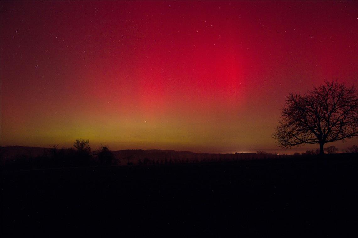 Auch in Erbstetten bot sich eine gute Sicht auf die Polarlichter.
