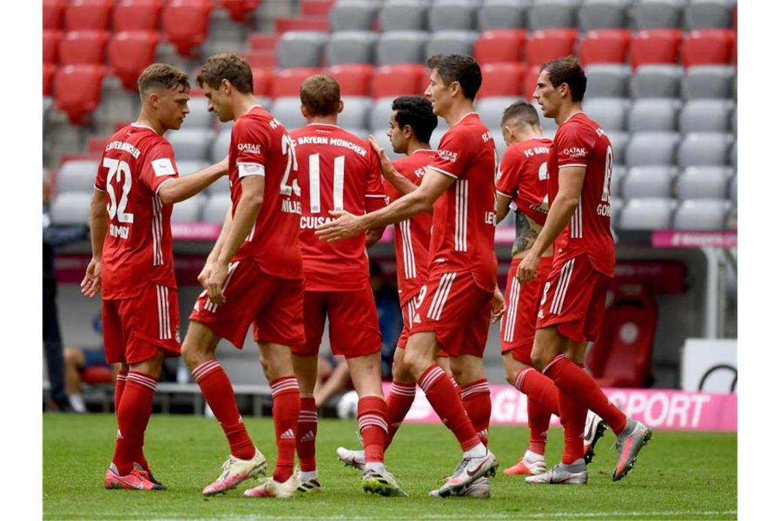 Auch nach dem sicheren Titelgewinn bleiben die Bayern in der Liga erfolgreich. Foto: Sven Hoppe/dpa-Pool/dpa