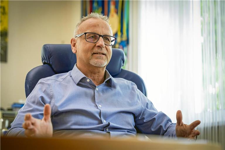 Auch ohne Gegenkandidat will Reinhold Sczuka bis zur Wahl am 22. Juni Wahlkampf betreiben. Foto: Alexander Becher