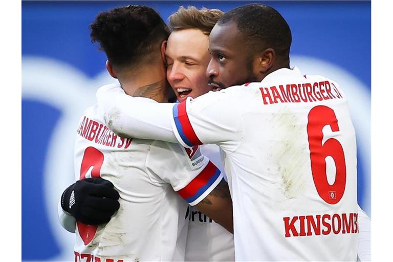 Auch ohne Simon Terodde effektiv: Der Hamburger SV. Foto: Christian Charisius/dpa