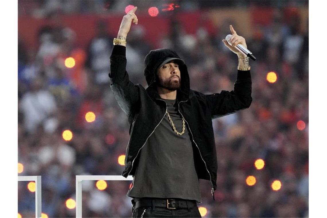 Auch Rapper Eminem ist Teil der Halbzeitshow. Foto: Ted S. Warren/AP/dpa