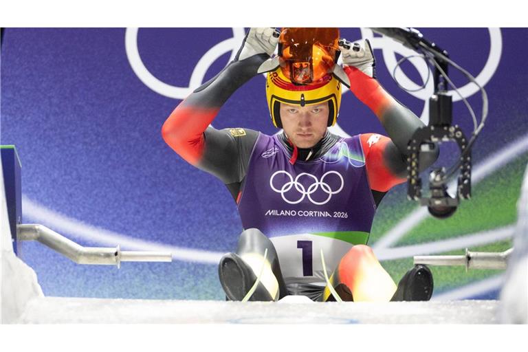 Auf dem Weg zum Olympiasieg: Max Langenhan geht als Führender in den zweiten Tag, an dem für die Rodler die Durchgänge drei und vier stattfinden.