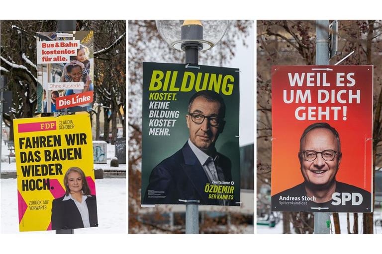 Auf den Plakaten zur Landtagswahl geht es ums Bauen, Busse, Bildung oder „dich“ – aber so gut wie nicht um die Mieten.