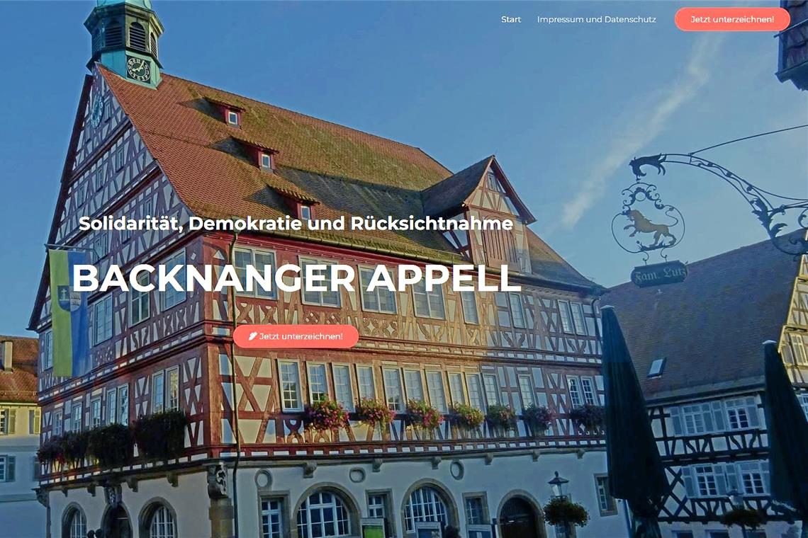 Auf der Webseite des Backnanger Appells sind aktuell mehr als 3300 Einträge aufgeführt. Screenshot: BKZ