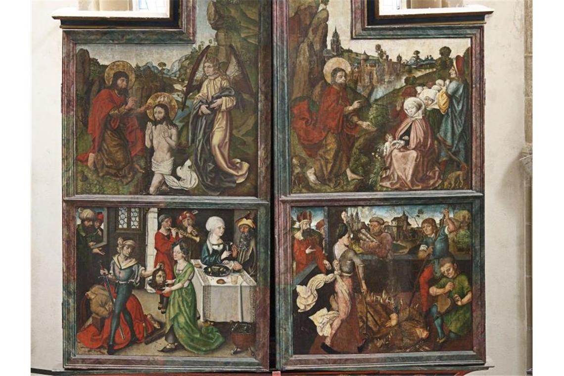 Vermutlich Dürer-Bild auf Altar in Crailsheim entdeckt Auf einem Tafelbild des spätgotischen Flügelaltars ist eine Henkerszene zu sehen. Foto: -/Stadtarchiv Crailsheim/dpa