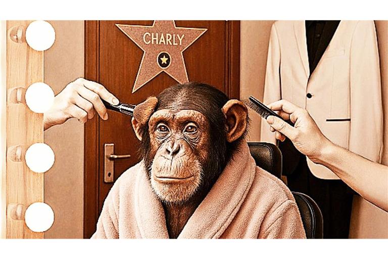 Auf Instagram lässt Trigema die Spannung steigen: Die KI-Version von Charly wird gestylt für sein „nächstes Großprojekt“.