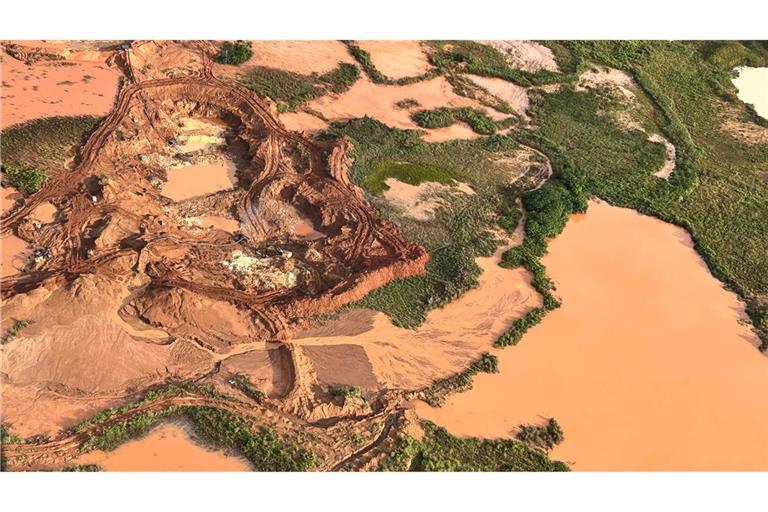 Aus der Luft sind abgeholzte Flächen im Amazonas-Gebiet zu sehen. (Archivbild)